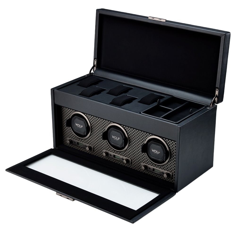 Axis Triple Watch Winder With Storage