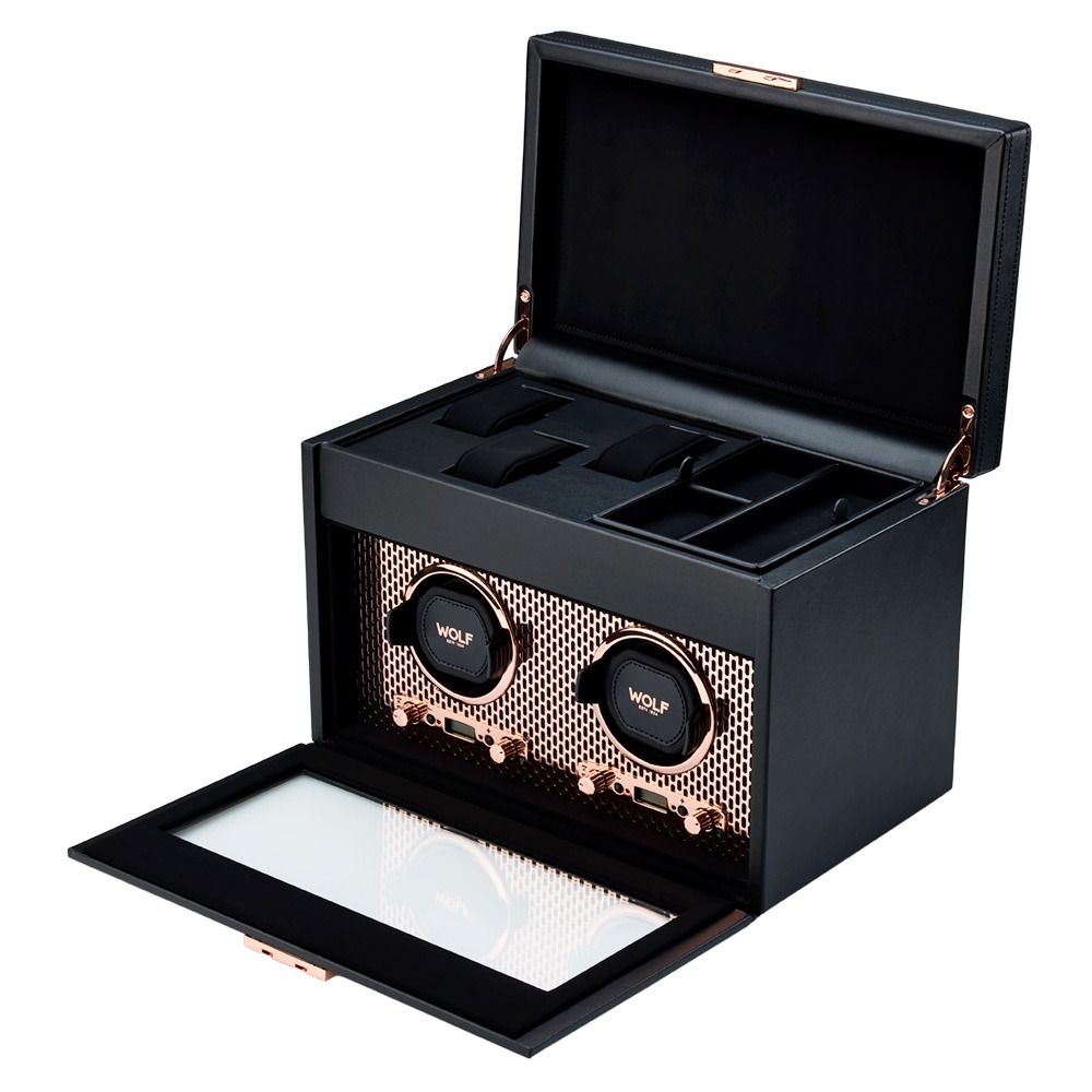 Axis Double Watch Winder With Storage