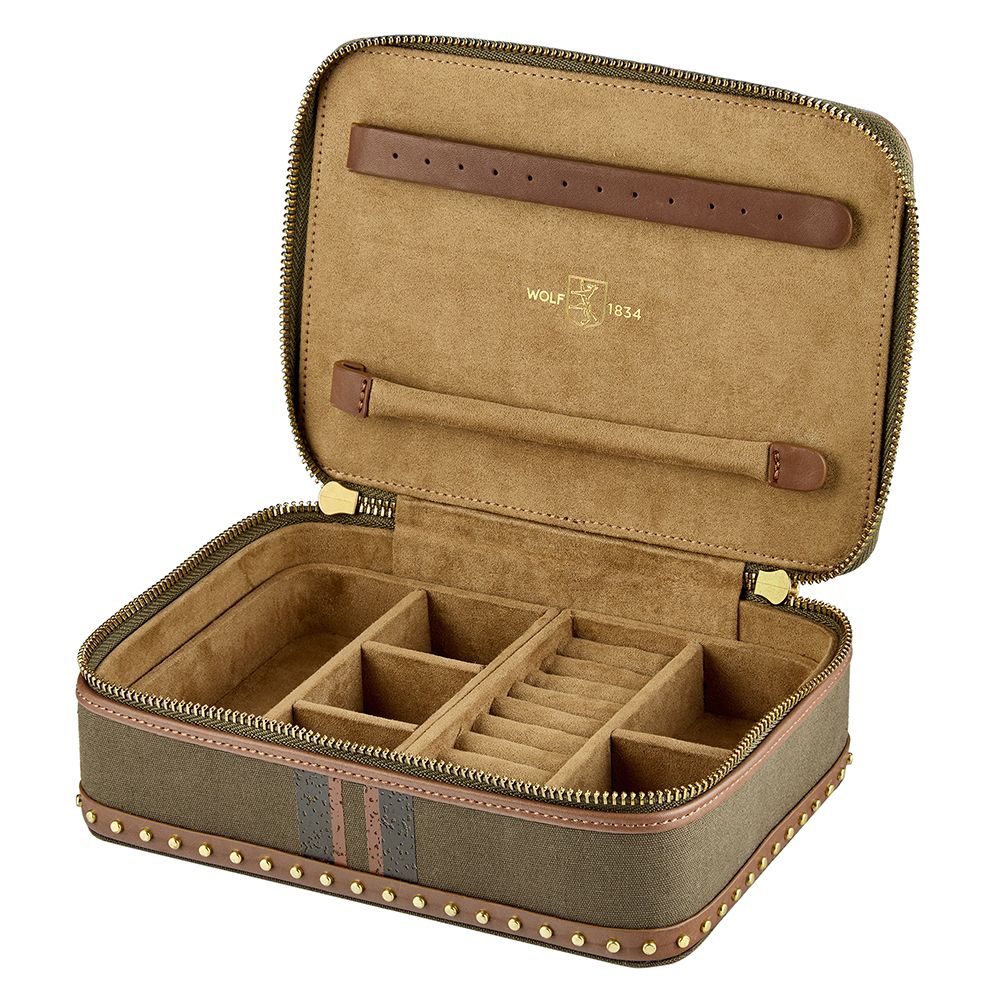 Ida Travel Zip Jewellery Case with handle
