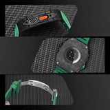 Apple watch carbon fiber case 44/45mm - black/steel case with orange strap