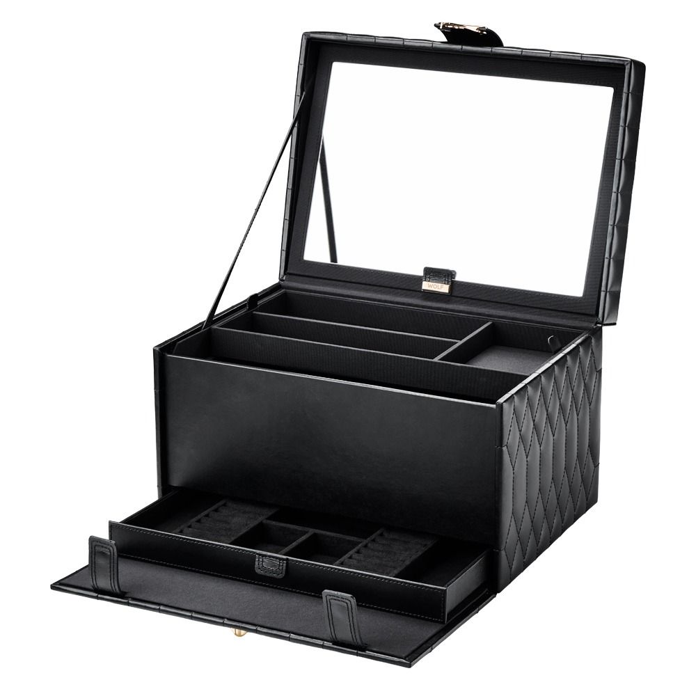Caroline Cosmetic Train Case - Black