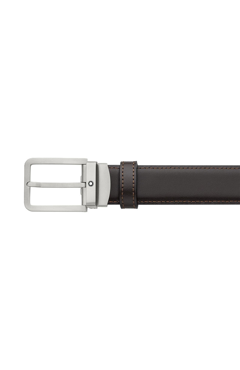 Montblanc | Rectangular Matt Titanium Pin Buckle Belt