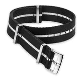 OMEGA | Polyamide black strap with white stripe Size 21 22 MM