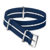 OMEGA | Polyamide blue strap with white stripe Size 19 20 MM