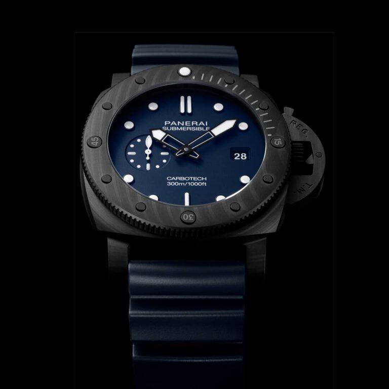 Panerai Submersible QuarantaQuattro Carbotech Blu Abisso – PAM01232 – 44mm – Full Set - Azzam Watches 